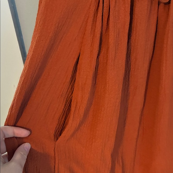 Calvin Klein Sleeveless Maxi Dress in Rust Red - Picture 4 of 5